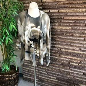 Caroline Rose Watercolor Waterfall Jacket and Floral Print Shell